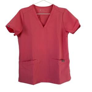 Figs The Fionx Casma Pink Three Pocket Top size Small